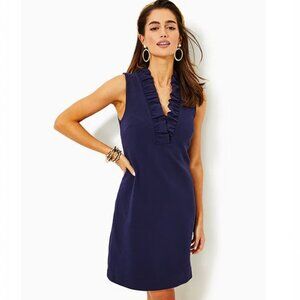 NWT Lilly Pulitzer Tisbury Knit V-Neck Sleeveless Ruffle Detail Sheath Dress
